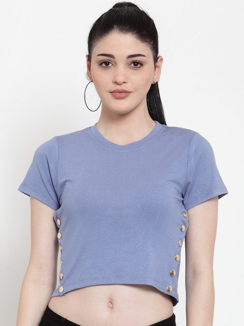 

Global Republic Blue Studded Regular Crop Top