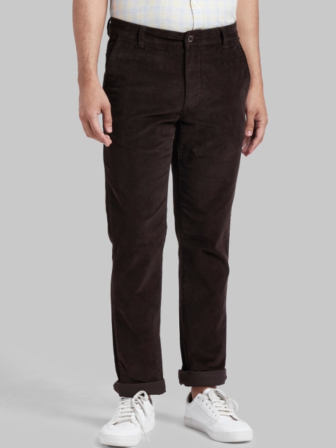 

Parx Men Brown Slim Fit Regular Cotton Trousers