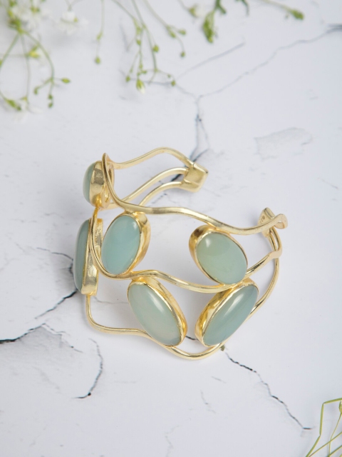 

INDYA Women Gold-Plated & Blue Cuff Bracelet