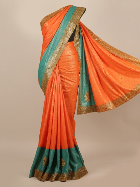 

Pothys Orange Woven Design Zari Jute Silk Saree