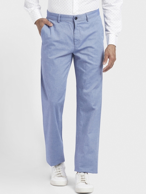 

ColorPlus Men Blue Tapered Fit Regular Trousers