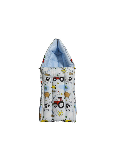 

PINKBUNNY Infants Blue & White Printed Baby Sleeping Bag