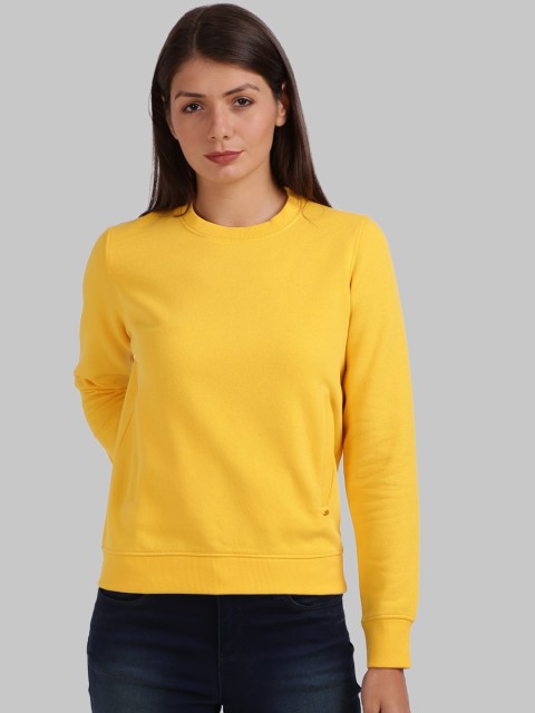 

Parx Women Mustard Yellow Solid Sweatshirt
