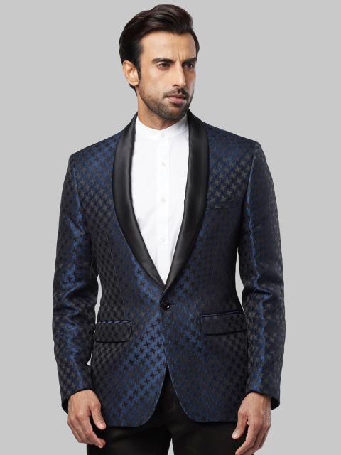 

Ethnix by Raymond Men Blue Longline Tailored Jacket