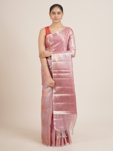 

Pothys Pink Woven Design Tissue Saree