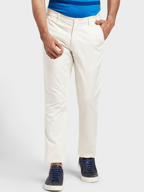 

ColorPlus Men Cream Solid Regular Trousers
