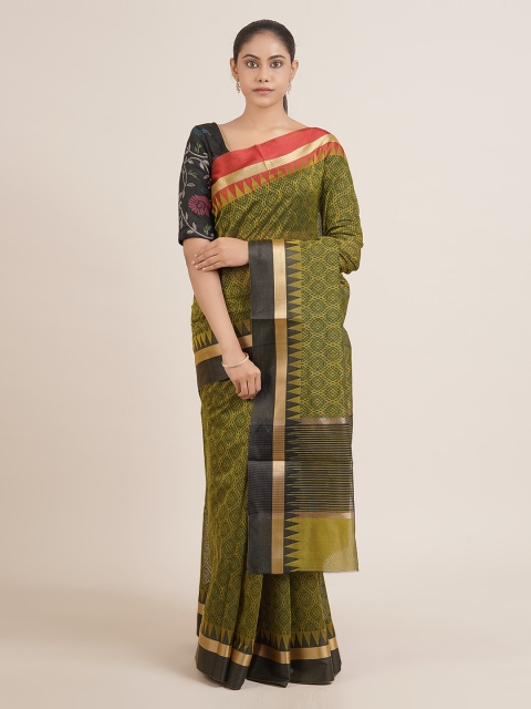 

Pothys Green Saree Chanderi