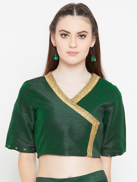

studio rasa Green Wrap Crop Top