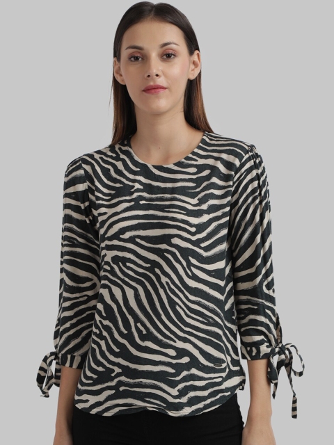 

Parx Black & Beige Regular Top