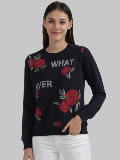 

Parx Women Blue Printed Sweatshirt