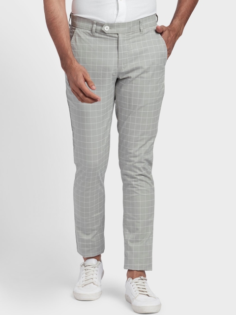 

ColorPlus Men Grey Checked Regular Fit Chinos