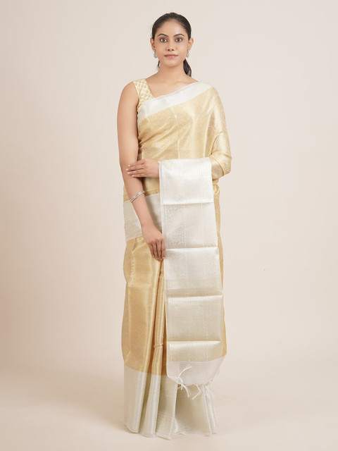

Pothys Gold-Toned Woven Design Tissue Saree