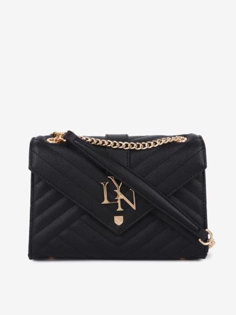 LYN Black Textured Sling Bag