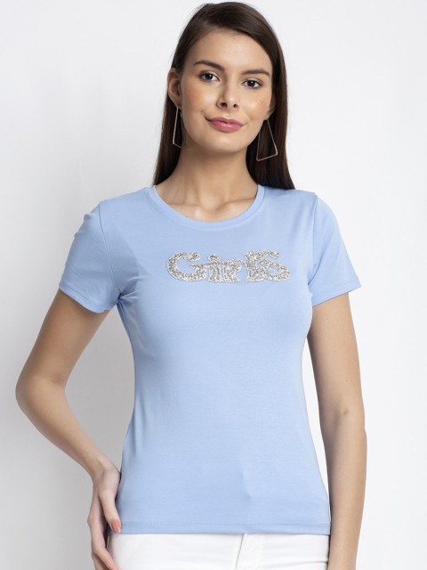 

Global Republic Blue Embellished Regular Top