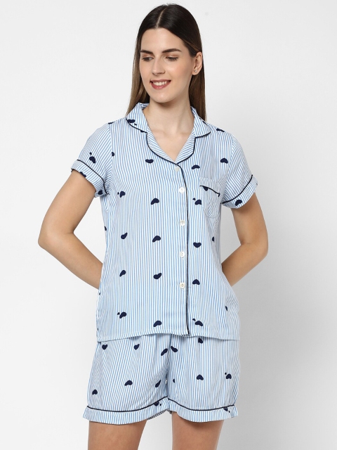 

Sweet Dreams Women Blue Bermuda Set