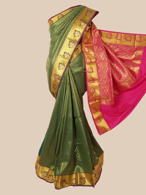 Pothys Green Woven Design Pure Silk Kanjeevaram Saree