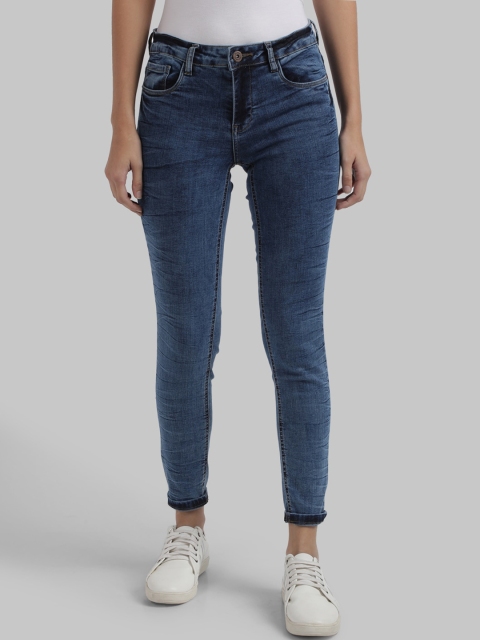 

Parx Women Blue Skinny Fit Clean Look Light Fade Crinkled Jeans