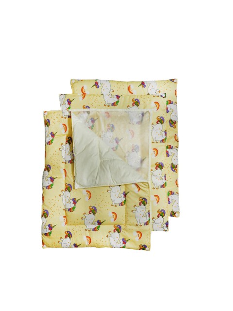 

PINKBUNNY Kids Pack Of 4 Yellow & White Printed Bed Mats