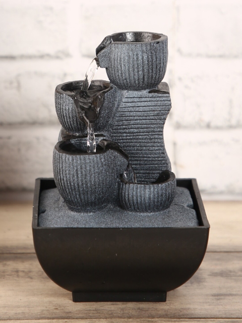 

House Of Accessories Grey Textured Power Operated Water Fountain