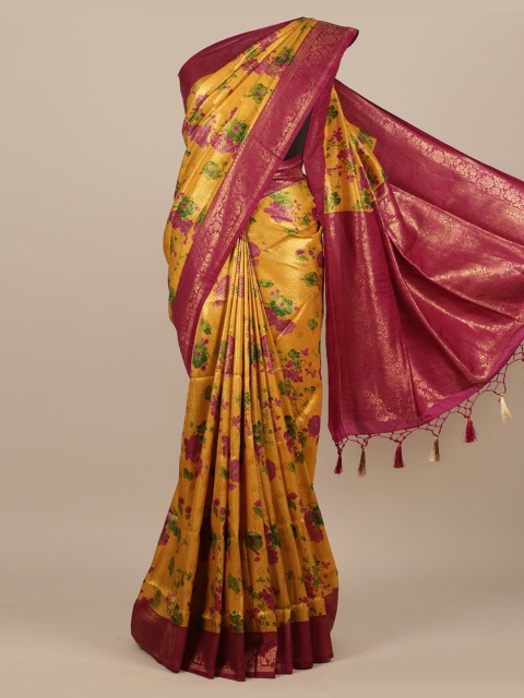 

Pothys Mustard Woven Design Jute Silk Saree