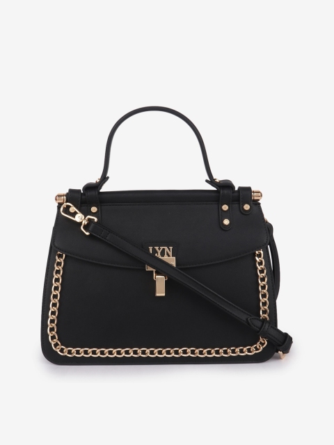 

LYN Black Solid Satchel