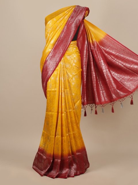 

Pothys Yellow Woven Design Jute Silk Saree
