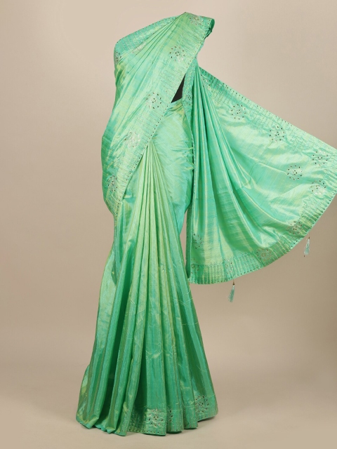 

Pothys Green Jute Silk Saree