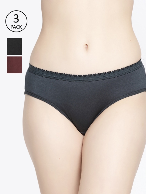 

GRACIT Women Pack of 3 Assorted Seamless Hipster Briefs PW28-01-14-17-M
