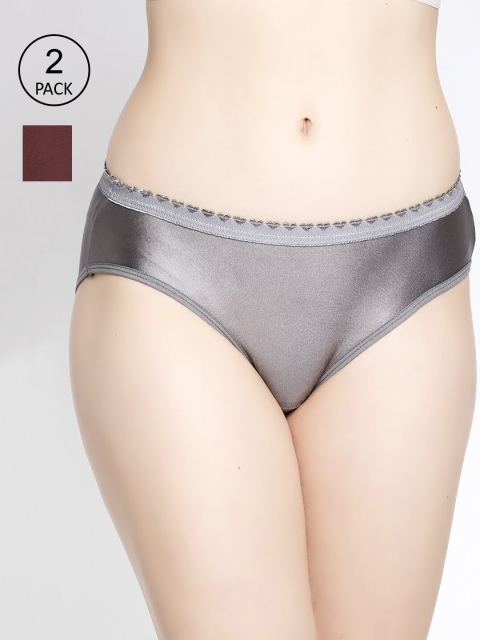 

GRACIT Women Pack of 2 Assorted Briefs PW28-14-22, Maroon