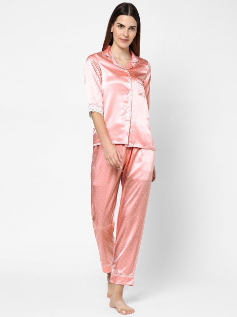 

Sweet Dreams Women Peach-Coloured Printed Night suit