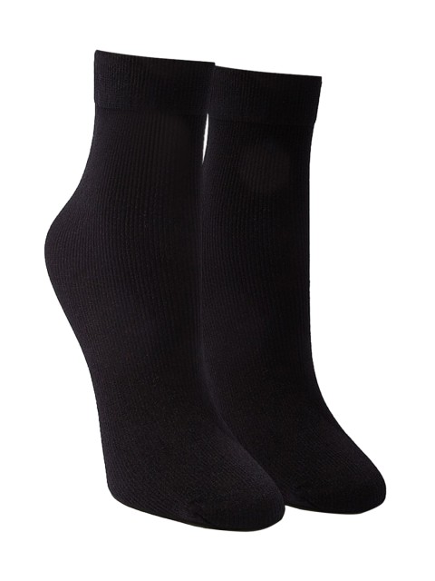

FOREVER 21 Women Black Solid Nylon Above Ankle Socks