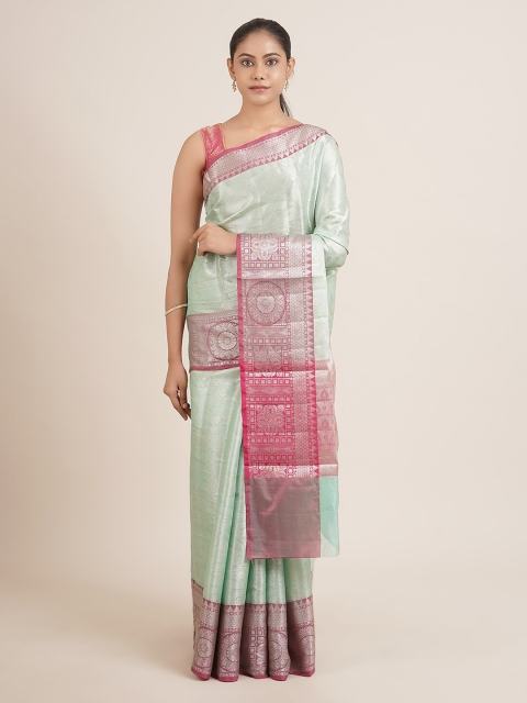 

Pothys Green Woven Design Tissue Saree