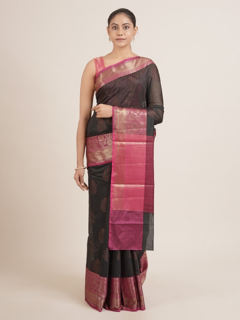 

Pothys Black Woven Design Cotton Blend Saree