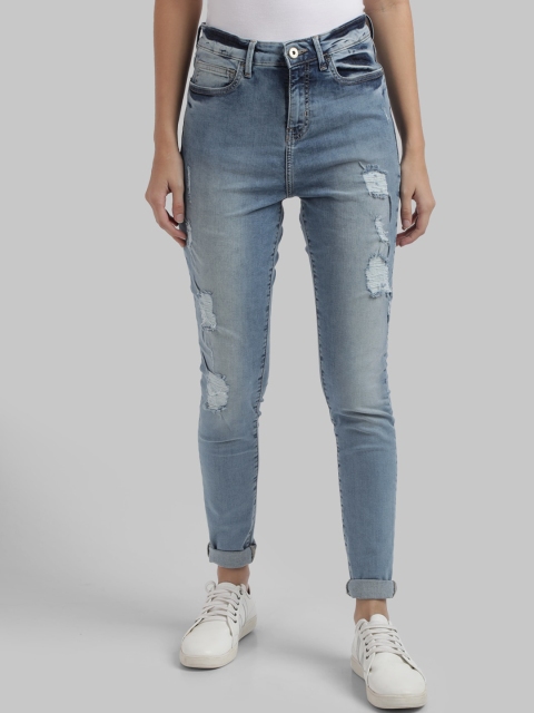 

Parx Women Blue Skinny Fit Mildly Distressed Light Fade Jeans