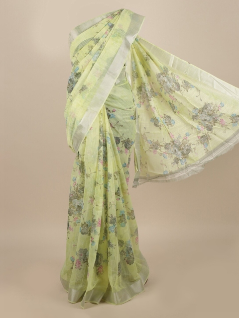 

Pothys Green Floral Jute Silk Saree