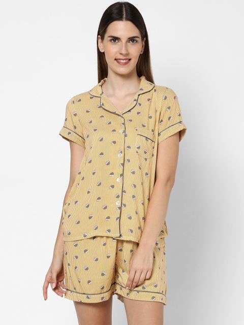 

Sweet Dreams Women Yellow Bermuda Set