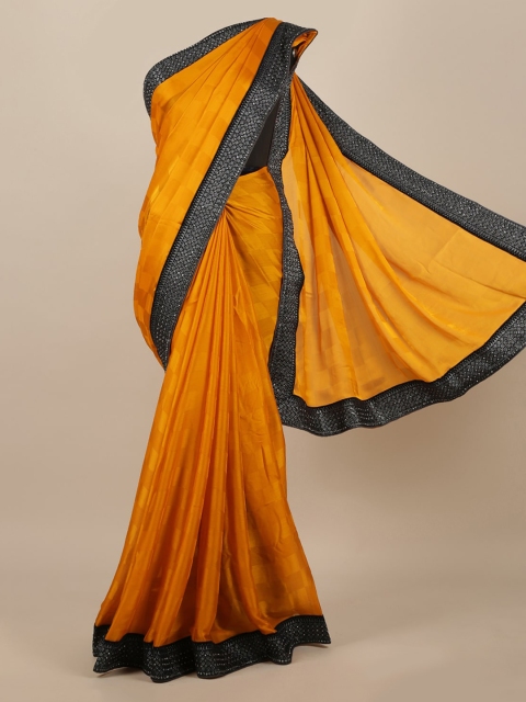 

Pothys Mustard Yellow Checked Saree