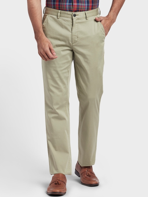 

ColorPlus Men Green Tapered Fit Regular Cotton Trousers