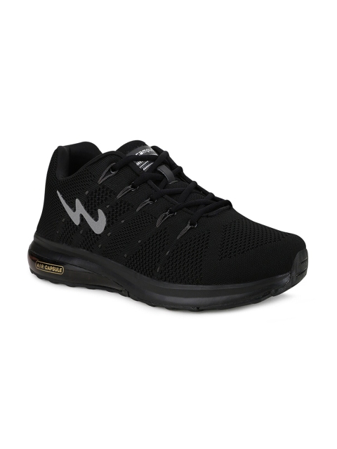 

Campus Men Black Mesh Road Running Shoes