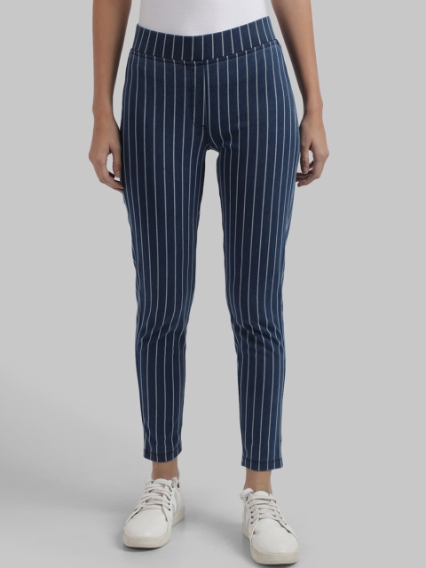 

Parx Women Blue & Grey Striped Jeggings
