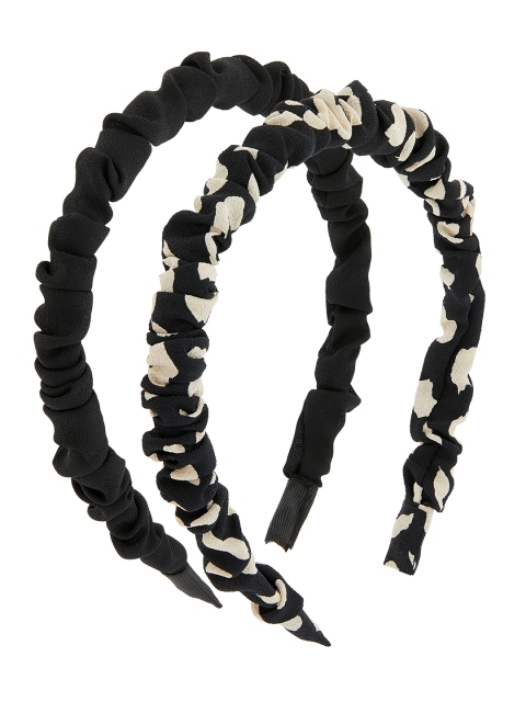 

Accessorize Women Black & Beige Set of 2 Crinkled Hairband