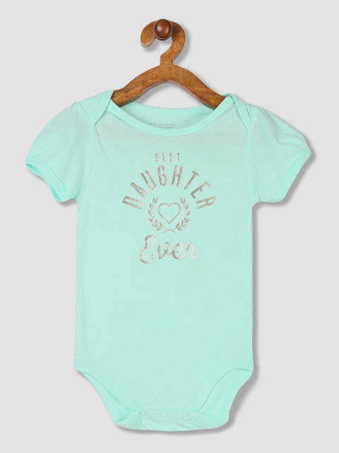 

The Childrens Place Boys Green & Silver-Coloured Foil Printed Best Daughter Ever Graphic Bodysuit