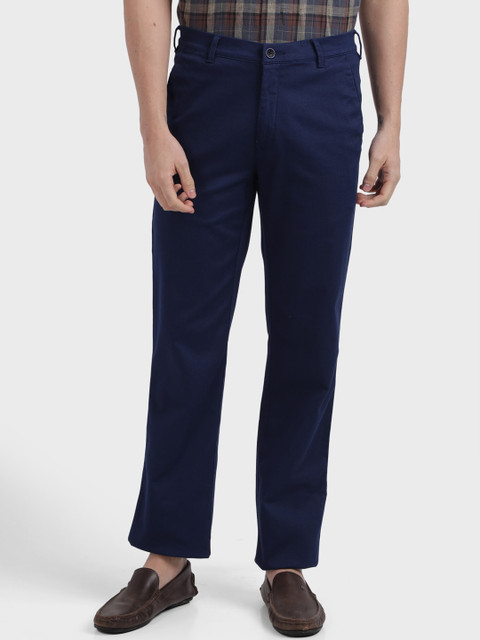 

ColorPlus Men Navy Blue Tapered Fit Regular Trousers