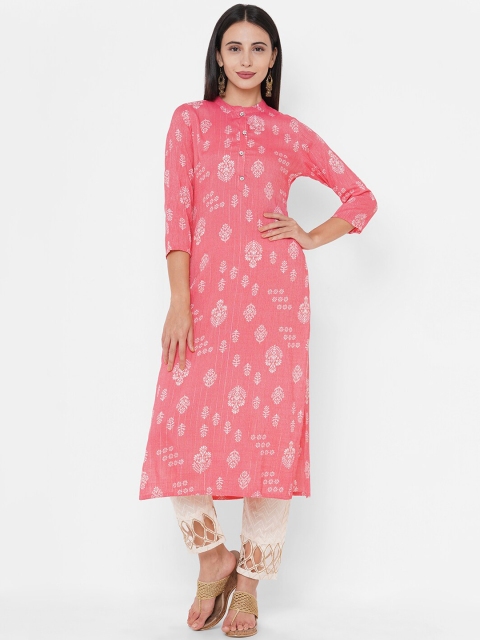 

FASHOR Women Pink Ethnic Motifs Printed Kurta