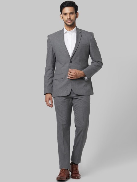 

Park Avenue Men Grey Checked Single-Breasted Formal Suit