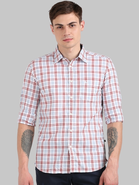 

Parx Men White & Red Checked Slim Fit Casual Shirt