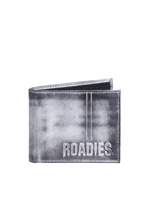 

Justanned Men Grey Printed Leather Two Fold Wallet