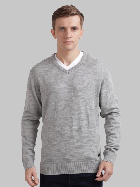 

Parx Men Grey Self Design Pullover Sweater