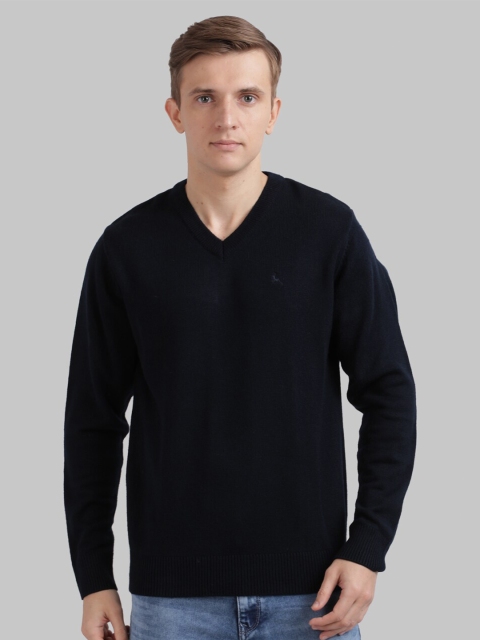 

Parx Men Navy Blue Solid Pullover Sweater