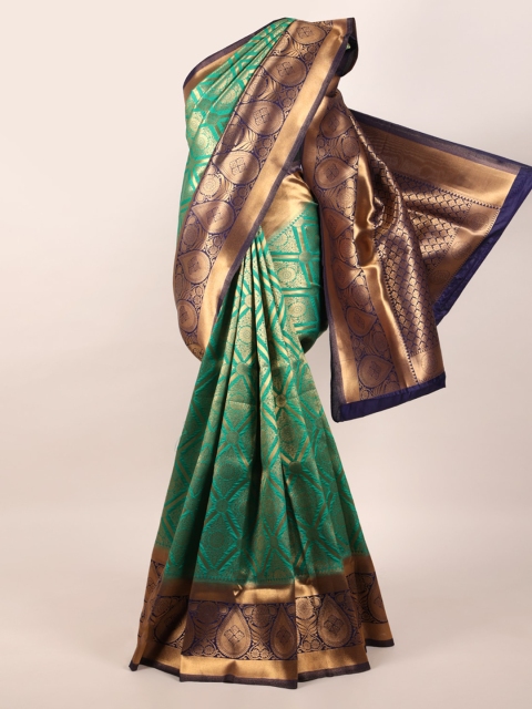

Pothys Green & Gold Ethnic Motifs Zari Pure Silk Saree